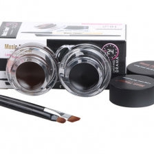 Eyeliner Gel Black & Brown Makeup + 2 Brushes Set (4622679932985)