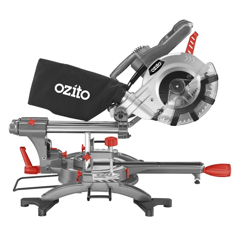 Ozito 1800W 210mm Double Bevel Slide Compound Mitre Saw (5243301363864)