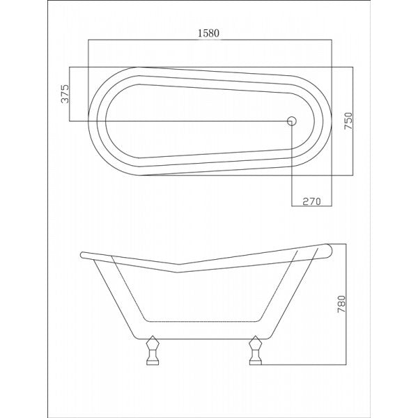 VOGUE Manhattan Freestanding Bath 1600mm (4099232628772)