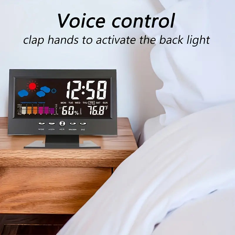 Watch Clockwork Weather Clock Weather Clock With Voice-Activated Backlight Forecast Function ...