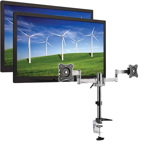 Tech Dual 22″ Philips LCD Monitors + New Desk Mount Arms – Pacific Sales