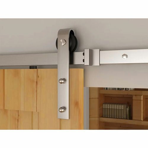 Door hardware Rolltrak Satin Nickel Side Fix Barn Door Track Set 2000 ...
