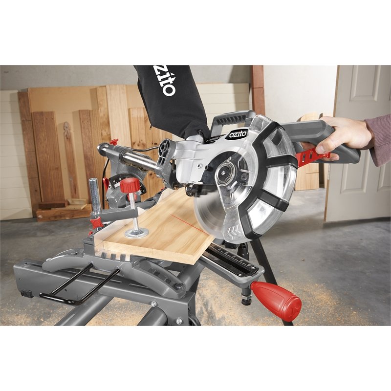 Ozito 1800W 210mm Double Bevel Slide Compound Mitre Saw (5243301363864)
