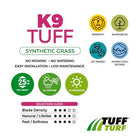 Tuff Turf 4m x 1m x 25mm K9 Pile Synthetic Turf - Pre-packed Roll (7052428607640)