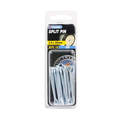 Zenith 3.6 x 4.5mm Zinc Plated Split Pin - 15 Pack (6903423631512)