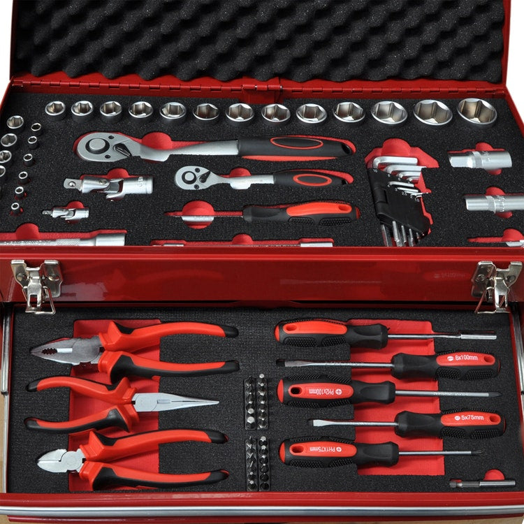 Tool Kit 92pc in Metal Tool Box (4460726747193)